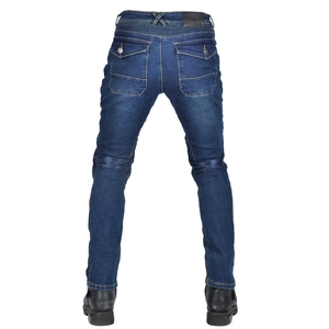 Dunkelblaue Herren-Motorradjeans mit Mesh-Einsätzen und elastischen Schutzzonen für Sommer