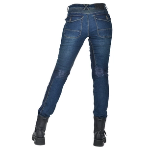 Damen Sommer Motorradjeans in Dunkelblau mit atmungsaktivem Mesh und Schutzverstärkung