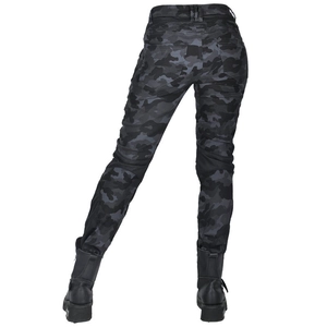 Slim fit camouflage motorcycle riding pants for summer with protective knee panels