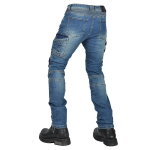 Herren Motorradjeans aus Denim mit elastischen Einsätzen und praktischen Cargo-Taschen