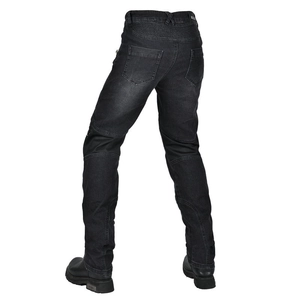 Jean moto homme avec protections et panneaux extensibles en accordéon noirs