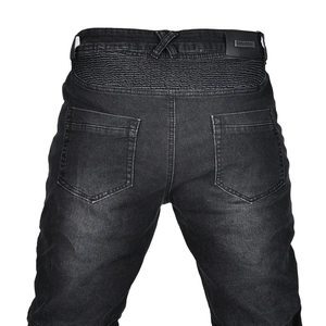 Jean de moto noir pour hommes avec mesh respirant et panneaux extensibles de protection