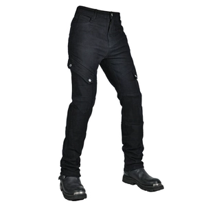 Pantalon cargo moto homme noir avec genoux renforcés et poches fonctionnelles
