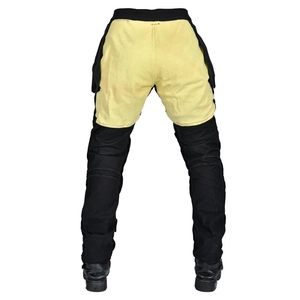 VOLERO motorcycle riding jeans with protective Kevlar yellow panels and knee armor pockets