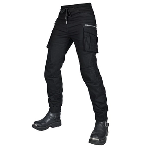 VOLERO black motorcycle jogger pants with cargo pockets and protective padding inserts
