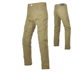 Pantalon cargo de moto vert armée pour homme avec protections et coupe ajustée