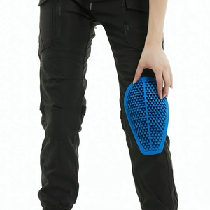 Blue honeycomb motorcycle knee protector insert for breathable all-season riding pants