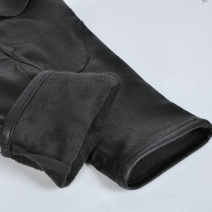 Pantalon de moto en cuir pour homme avec doublure polaire chaude et imperméable