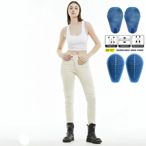 Pantalon de Moto pour Femme Avec Protections en Silicone Imperméable Stretch Moto Pantalon Blanc Crème Décontracté Cyclisme