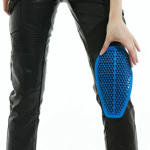 Breathable blue honeycomb silicone protective pads for motorcycle riding pants and gear