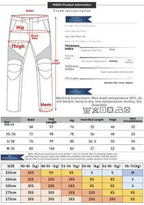Detailed size chart for women's slim fit motorcycle cargo pants in washed silver finish