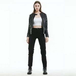 Damen Motorrad-Cargohose in Schwarz mit schmaler Passform und Multi-Taschen-Schutzdesign