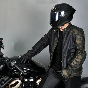 Veste de Moto d'Été Respirante en Maille Avec Protections CE Patchwork Camouflage Veste de Cyclisme pour Hommes Femmes
