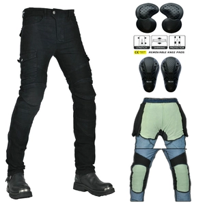 Pantalon de Moto pour Hommes Avec Équipement de Protection Résistant à l'Usure Pantalon Cargo Tactique en Denim Lourd