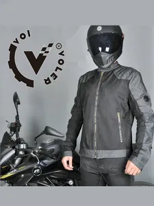 Detail of mesh motorcycle jacket with diamond stitching and breathable summer fabric