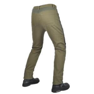 Slim fit military green women motorcycle riding jeans with breathable mesh and knee pads