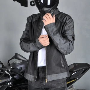 Men's mesh motorcycle riding jacket with breathable panels and protective pads