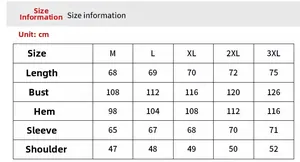 Guide des tailles pour veste de moto en mesh respirant avec mesures M à 3XL en cm