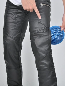 Motorradhose für Herren in Schwarz mit Seitentaschen für Knieprotektoren und Polster