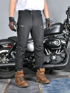 Waterproof motorcycle riding pants with protective knee pads and tactical cargo pockets