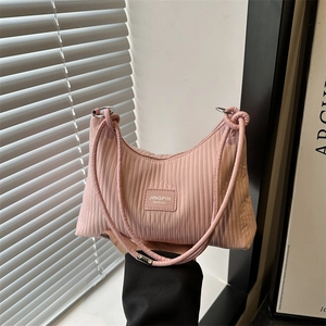 Sac seau plissé rose de grande capacité avec bandoulière élégante pour femme