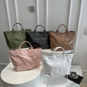 Chic 2025 large capacity tote bags in five colors with textured waterproof surface
