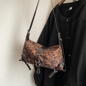 Leopard Print Shoulder Bag Large Capacity PU Leather Tote For Women Vintage Casual Chic Satchel Underarm Hobo Handbag