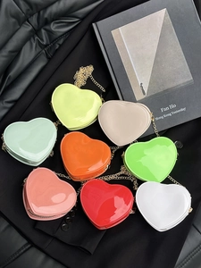 Mode Süße Herzform PVC Umhängetasche Mini Jelly Kette Schultertasche Süße Herz Geldbörse Für Damen Mädchen Kinder Geschenk