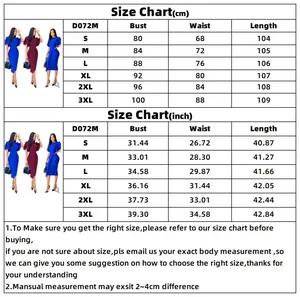 Comprehensive size chart for ruffle sleeve split dress from S to 3XL with measurements