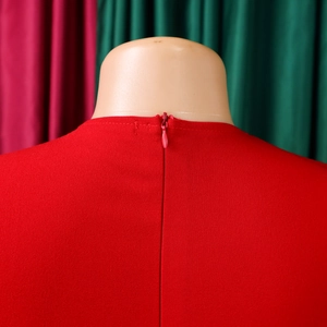 Close-up of the red dress back detail featuring a high-quality hidden zipper closure