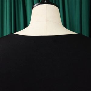 Detail of the high-quality stitching on the neckline of this black plus size top