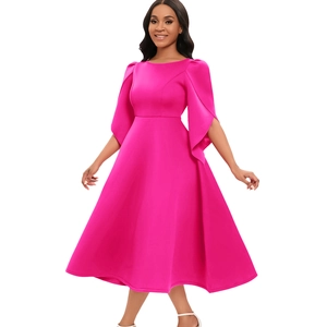 Macro detail of elegant rose pink dress showing cape-style split sleeves and high waist cut