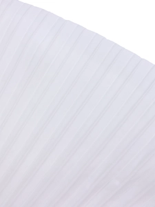 Detail shot of pure white micro-pleated fabric texture for elegant women dresses