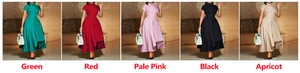 Comparaison détaillée de robes trapèze plissées à taille haute en cinq coloris