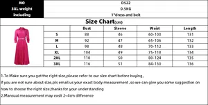 Comprehensive size chart for high-waisted pleated dress with measurements in cm