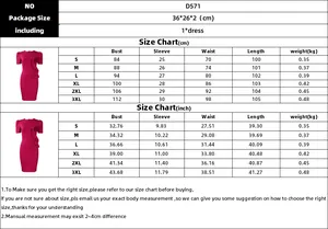 Size chart for stylish bodycon dress with ruffle sleeves and detailed measurements