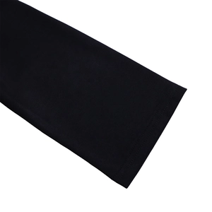 Detailed close-up of knitted long sleeve cuffs with durable double-needle stitching