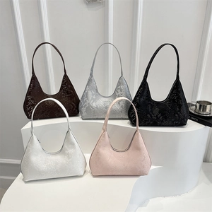 Women's Fashion PU Leather Snake Print Hobo Bag Elegant Underarm Shoulder Bag Minimalist Commuter Handbag Urban Zip Tote