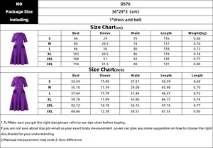 Size chart for V-neck short sleeve dress with measurements in cm and inches for sizes S to 3XL