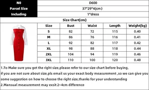Detailed size guide for professional long sleeve patchwork sheath dress from S to 3XL