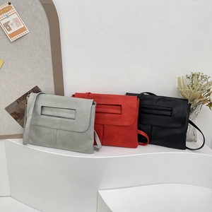 Damen Große PU Leder Umhängetasche Mode Überschlag Schulter Handtasche Französischer Minimalistischer Stil Commute Tasche