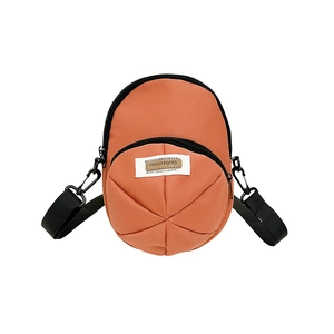 Bright orange canvas crossbody phone bag with black zipper and adjustable strap
