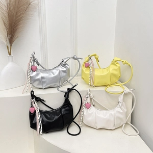 Donna Moda Plissettato Pelle PU Hobo Borsa Sottobraccio Dumpling Borsa Casual Morbida Pochette Tendenza Designer Borsa