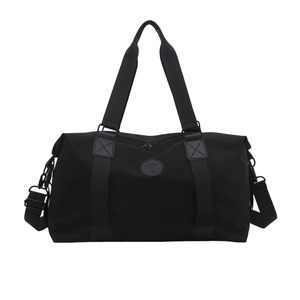 Large black travel bag with adjustable strap and dual handles for gym and weekend trips