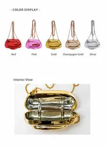 Aperçu détaillé des couleurs des sacs en acrylique vintage avec fini miroir et chaîne