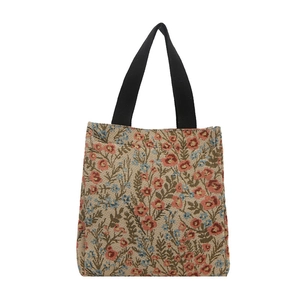 Grande borsa tote floreale con ricami vintage per il pendolarismo estivo femminile