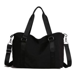 Grand sac de voyage fitness noir imperméable avec bandoulières réglables