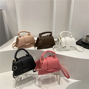 Retro Mini Crossbody Bag Lychee Texture PU Leather Handbag Top Handle Trapezoid Small Shoulder Bag Fashion Women