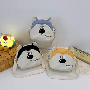 Mini sac bandoulière en toile pour enfants avec motifs mignons de Husky et Shiba Inu