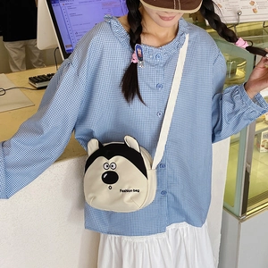 Petit sac à bandoulière husky mignon pour femmes, mini pochette téléphone en toile